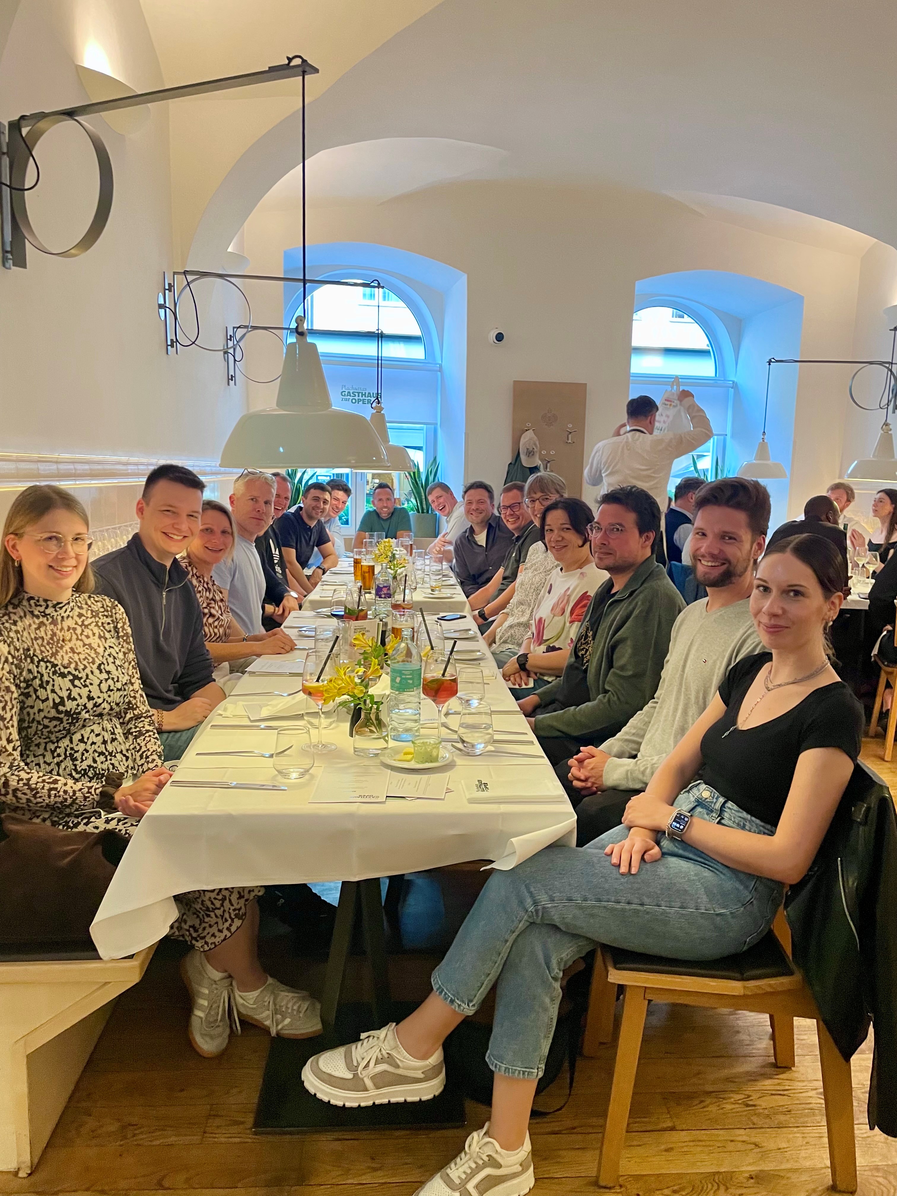 The Complion team at dinner